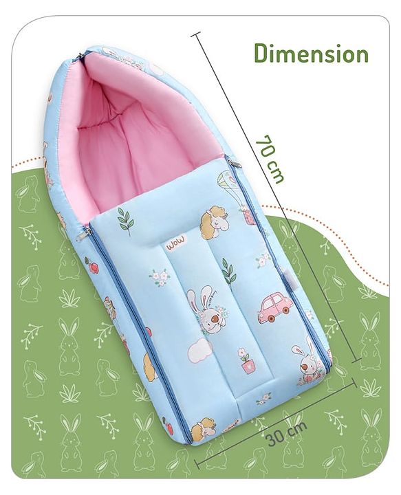 Babyhug Cotton Sleeping Bag Duck Print- Blue