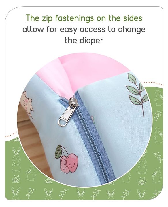 Babyhug Cotton Sleeping Bag Duck Print- Blue