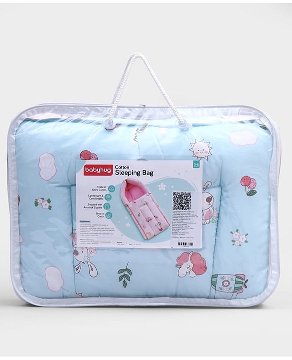 Babyhug Cotton Sleeping Bag Duck Print- Blue