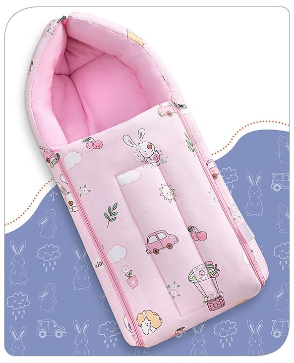 Babyhug Cotton Sleeping Bag Duck Print- Blue