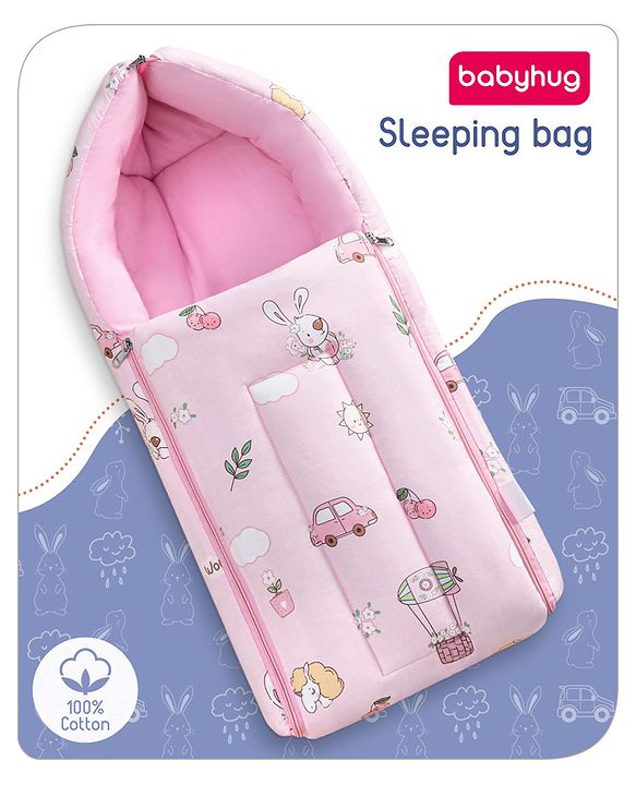 Babyhug Cotton Sleeping Bag Duck Print- Blue