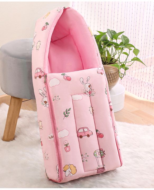 Babyhug Cotton Sleeping Bag Duck Print- Blue