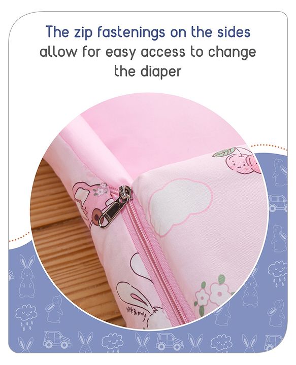 Babyhug Cotton Sleeping Bag Duck Print- Blue