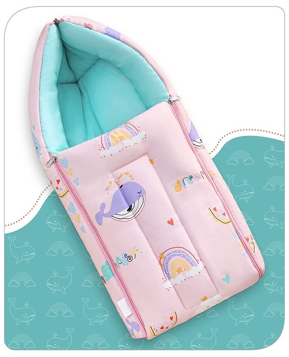 Babyhug Cotton Sleeping Bag Duck Print- Blue