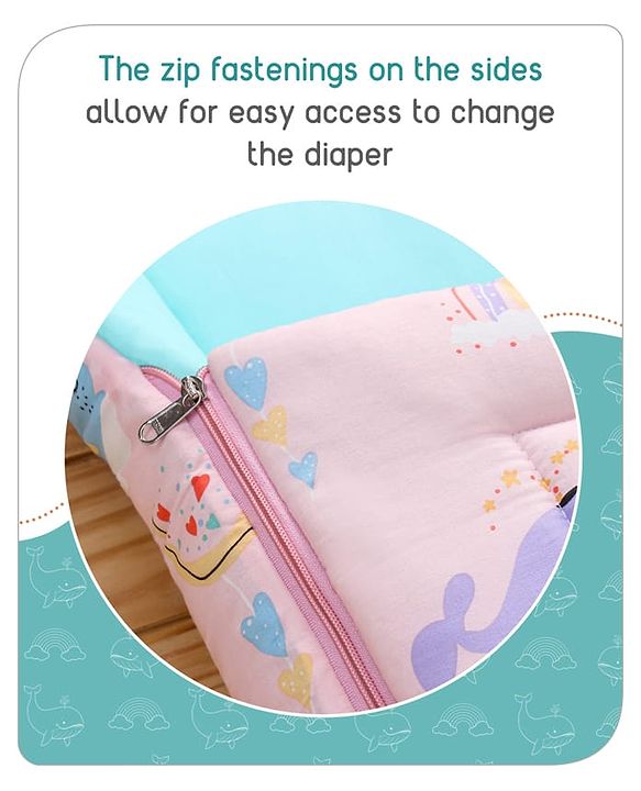Babyhug Cotton Sleeping Bag Duck Print- Blue