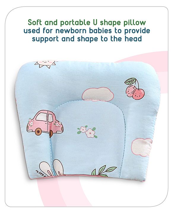 Babyhug Cotton Bedding Set with Mosquito Net Duck Print- Blue