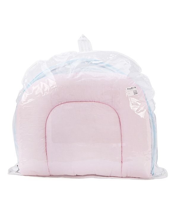 Babyhug Cotton Bedding Set with Mosquito Net Duck Print- Blue