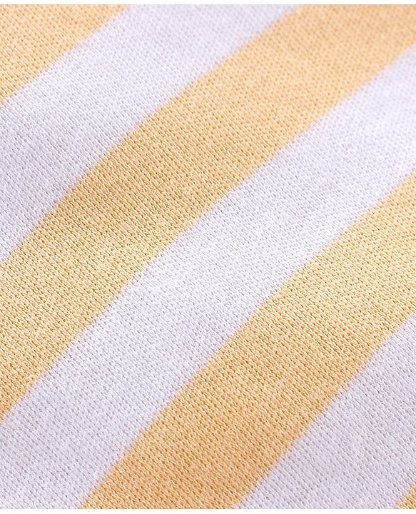 Babyhug Cotton Knit Full Sleeves Footed Sleep Suits Stripes & Dino Print Pack of 3 - Blue White & Orange