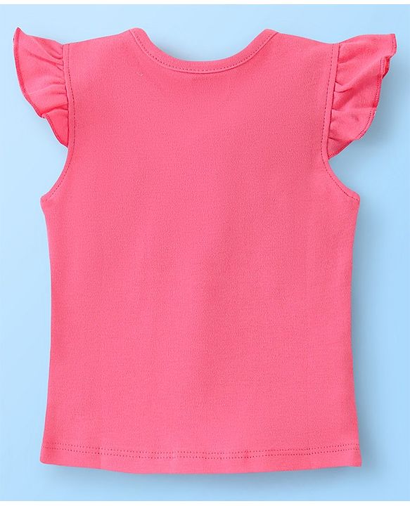 Babyhug 100% Cotton Frill Sleeves Front Open Vests Floral & Castle Print Pack of 3- Pink & Yellow