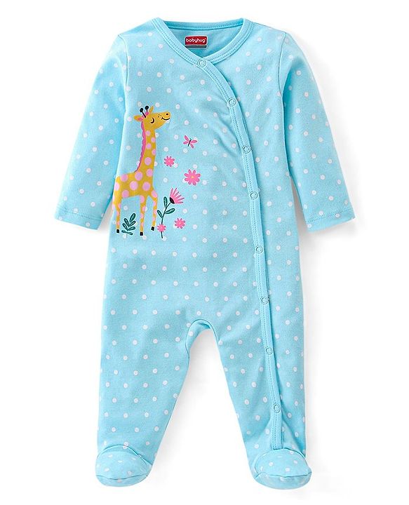 Babyhug Cotton Interlock Knit Full Sleeves Sleep Suit Floral Print Pack of 3 - Multicolor