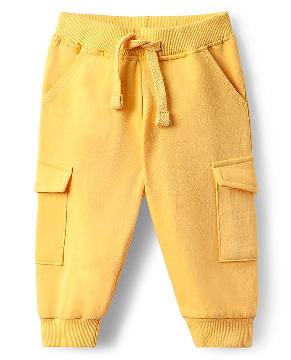Babyhug 100% Cotton Knit Full Sleeves Lion & Koala Bear Printed T-Shirt & Lounge Pant Set - Blue & Yellow