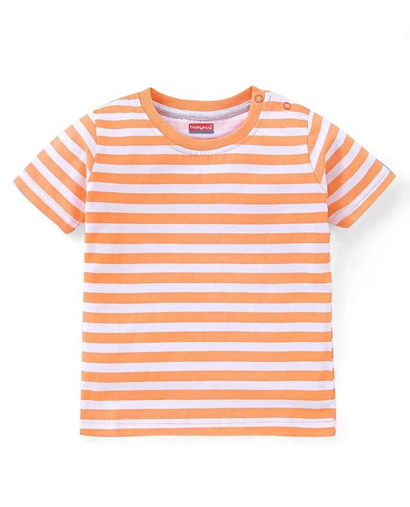Babyhug Cotton Half Sleeves T-Shirt Stripes & Beach Print Pack of 3- Blue & White