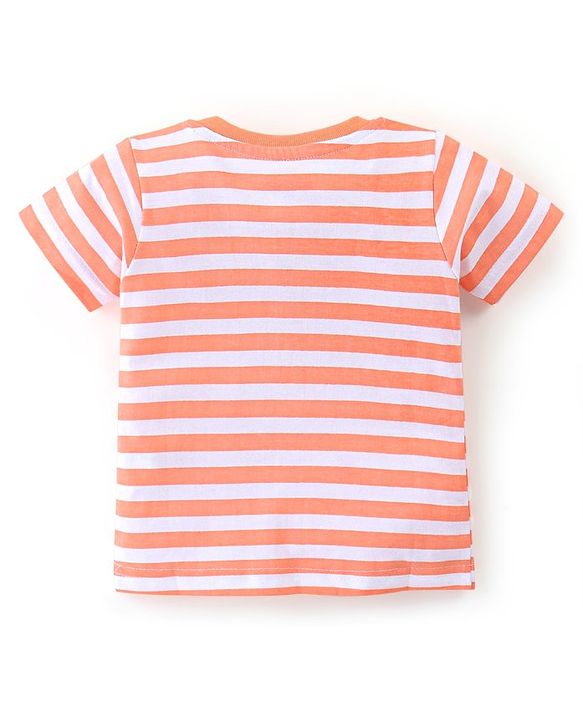 Babyhug Cotton Half Sleeves T-Shirt Stripes & Football Print Pack of 5- Green Grey & Blue