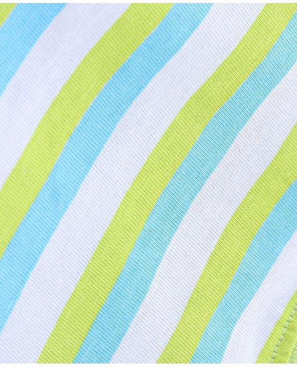 Babyhug Cotton Half Sleeves T-Shirt Stripes & Football Print Pack of 5- Green Grey & Blue