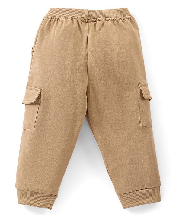 Babyhug 100% Cotton Full Sleeves T-Shirt & Lounge Pant Set With Sun Set Print - Blue & Light Brown