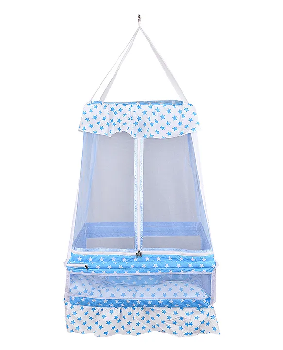 Baby hanging cradle with mosquito net on sale