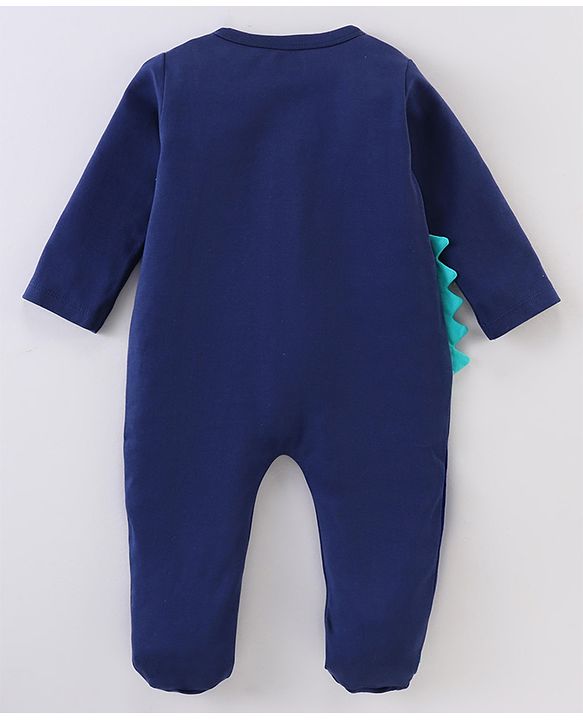 Babyhug Interlock Cotton Knit Full Sleeves Footed Sleep Suit Koala Print - Blue