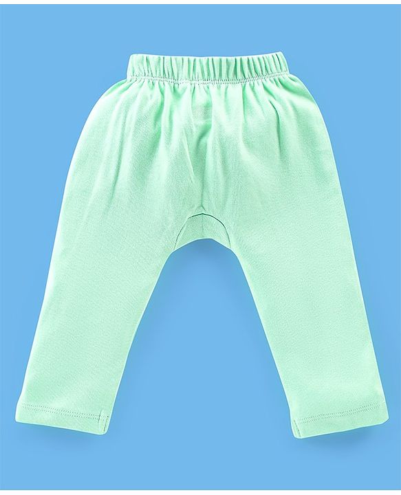 Babyhug Cotton Full Length Diaper Pants Stripes & Cow Print Pack of 3- Blue Green & Orange