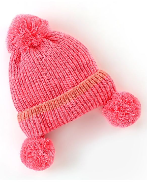 Babyhug Woollen Cap Pink - Diameter 11 cm