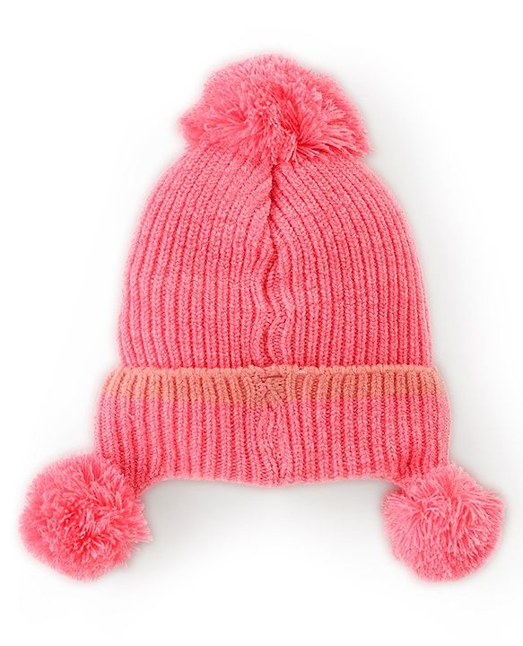 Babyhug Woollen Cap Pink - Diameter 11 cm