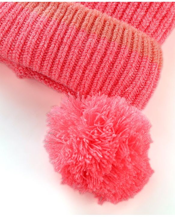 Babyhug Woollen Cap Pink - Diameter 11 cm