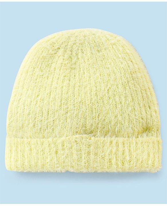 Babyhug Woolen Knit Cap Lemon Yellow - Diameter 11 cm
