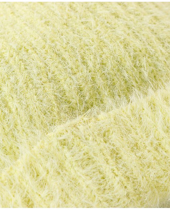 Babyhug Woolen Knit Cap Lemon Yellow - Diameter 11 cm