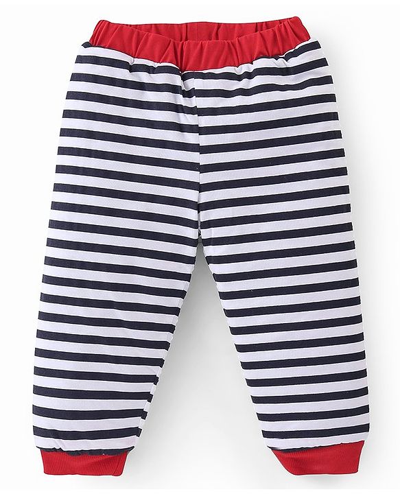 Babyhug Cotton Knit Full Sleeves Hooded Sweatshirt & Joggers Set With Penguin Embroidery - Red