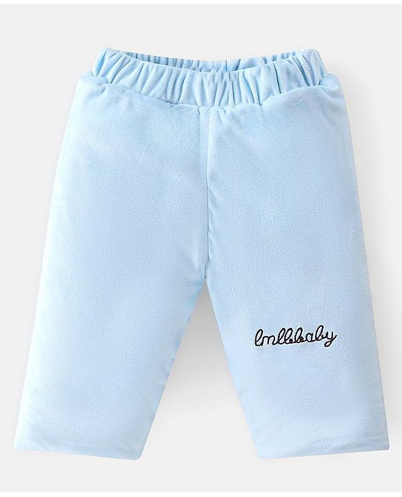 Babyhug Hooded Full Sleeves Winter Wear Set Striped - Blue