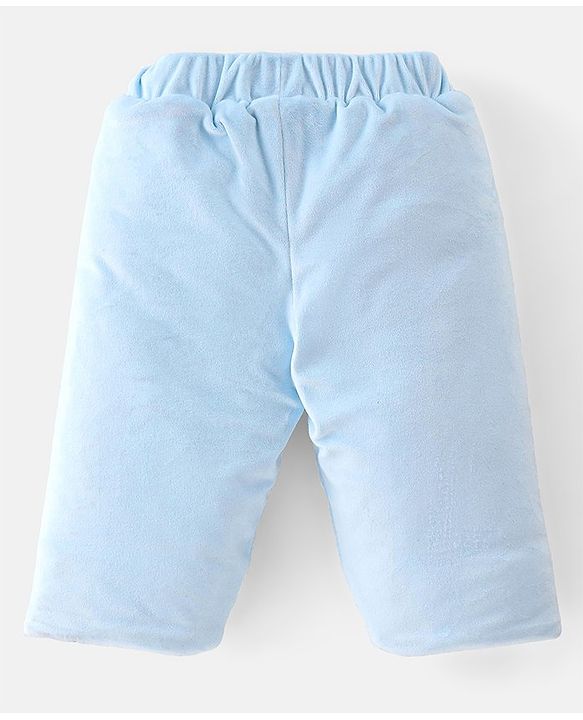 Babyhug Hooded Full Sleeves Winter Wear Set Striped - Blue