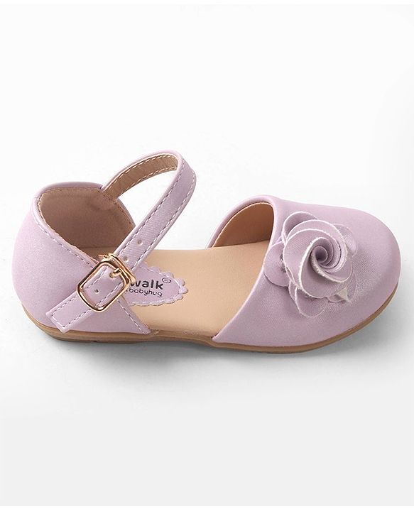 Cute Walk by Babyhug Bellies With Buckle Closure & Floral Applique - Red