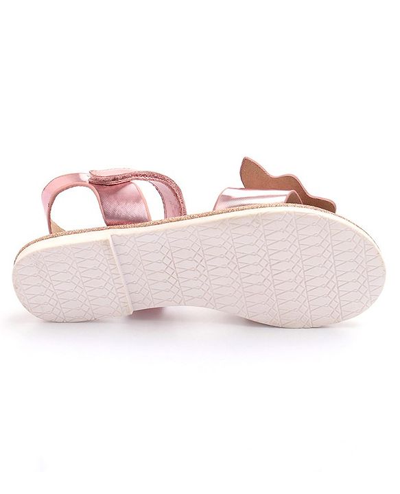 Pine Kids Velcro Closure Sandals with Butterfly Applique - Pink