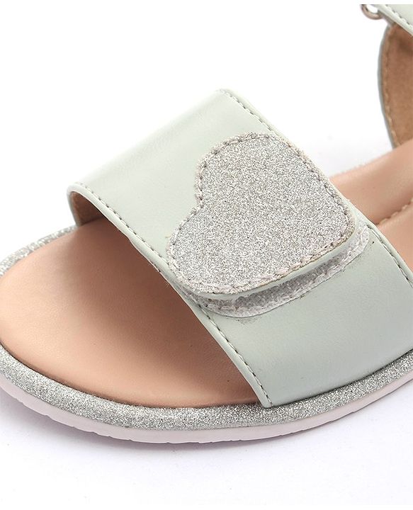 Pine Kids Velcro Closure Sandals with Heart Patch - Blue