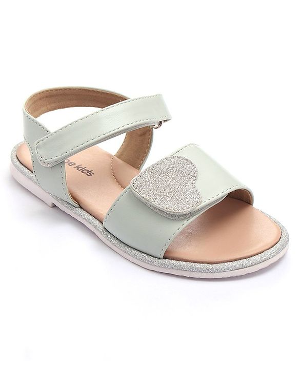 Pine Kids Velcro Closure Sandals with Heart Patch - Blue