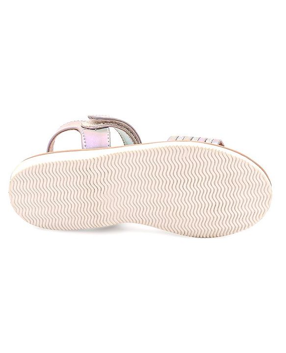 Pine Kids Velcro Closure Sandals with Glitter Embellished - Silver