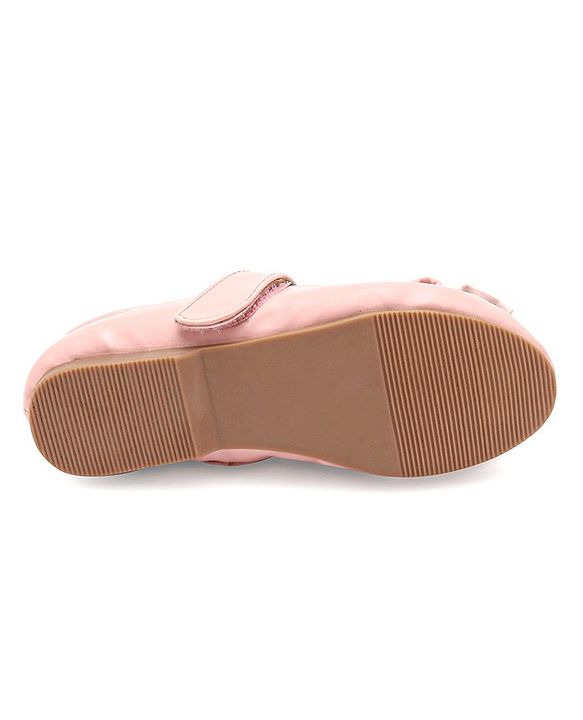 Pine Kids Velcro Closure Bellies with Bow Applique - Pink