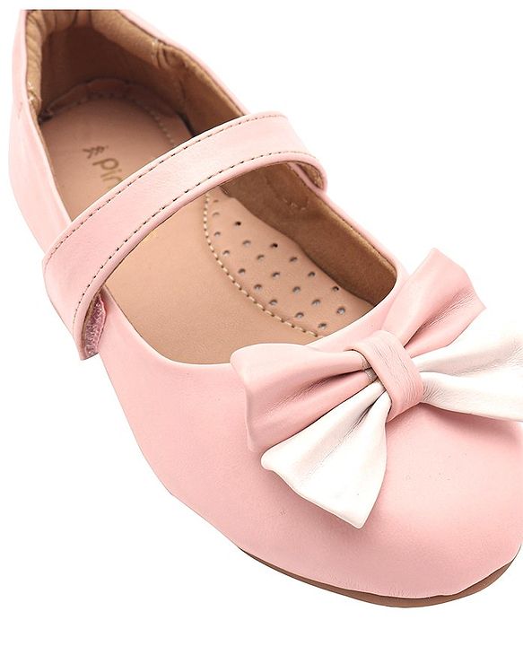 Pine Kids Velcro Closure Bellies with Bow Applique - Pink