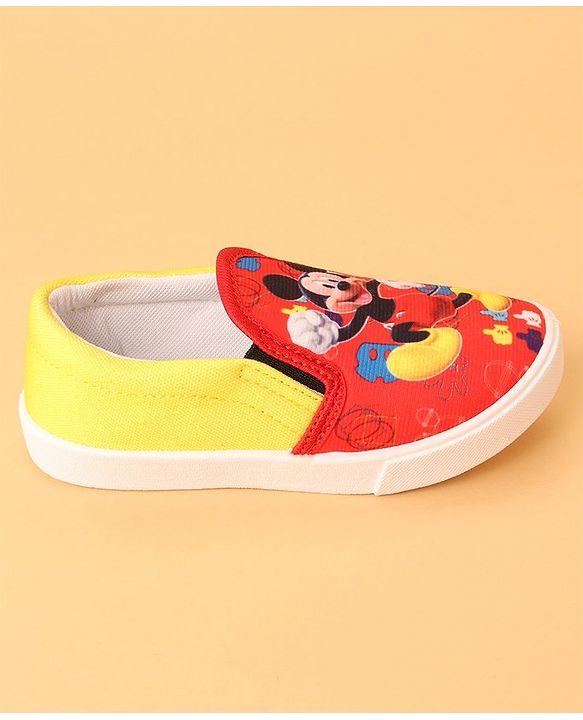 Cute Walk by Babyhug Slip On Casual Shoes Mickey Mouse Print - Red