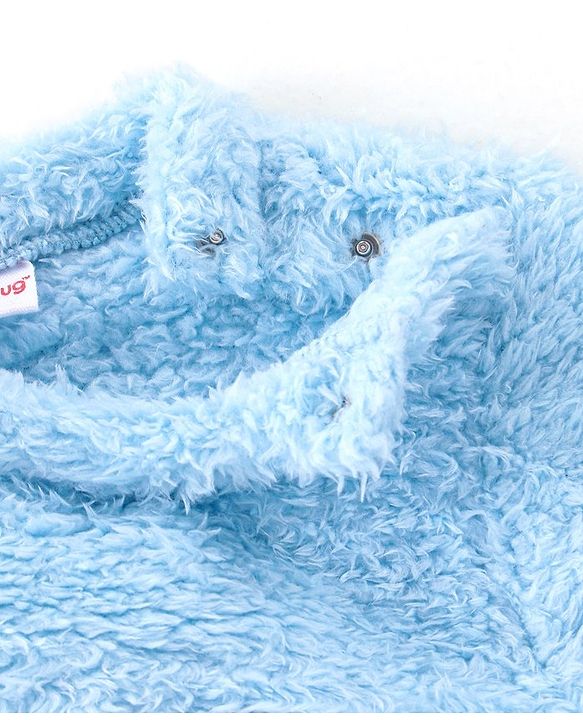 Babyhug Full Sleeves Winter Wear Top & Pajama Set Teddy Applique - Blue