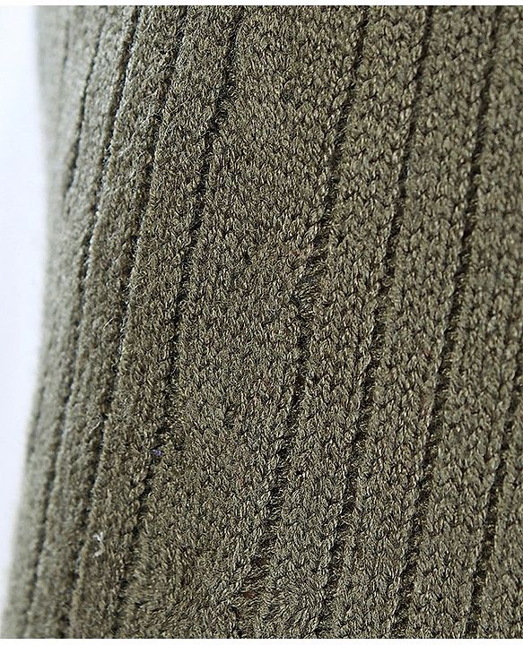 Babyhug Knit Footed Woolen Pant with Cable Knit Design - Olive