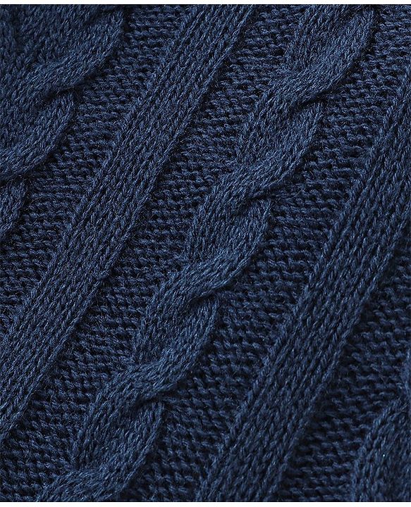 Babyhug Full Sleeves Cable Knit Design Sweater - Navy