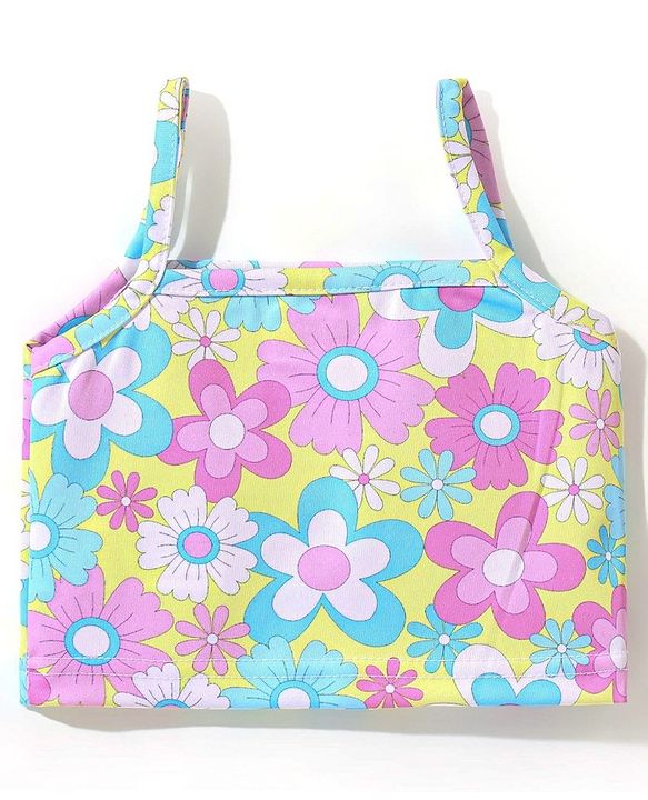 Babyhug Sleeveless Two Piece Swimsuit Floral  Print - Pink