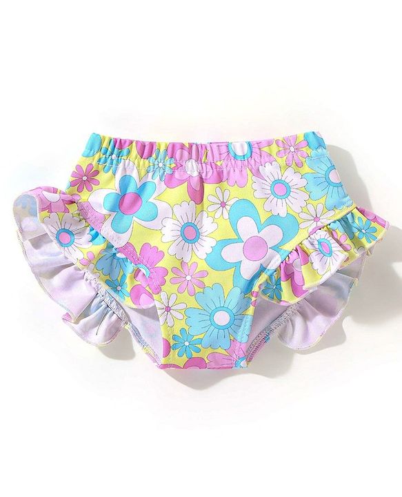 Babyhug Sleeveless Two Piece Swimsuit Floral  Print - Pink