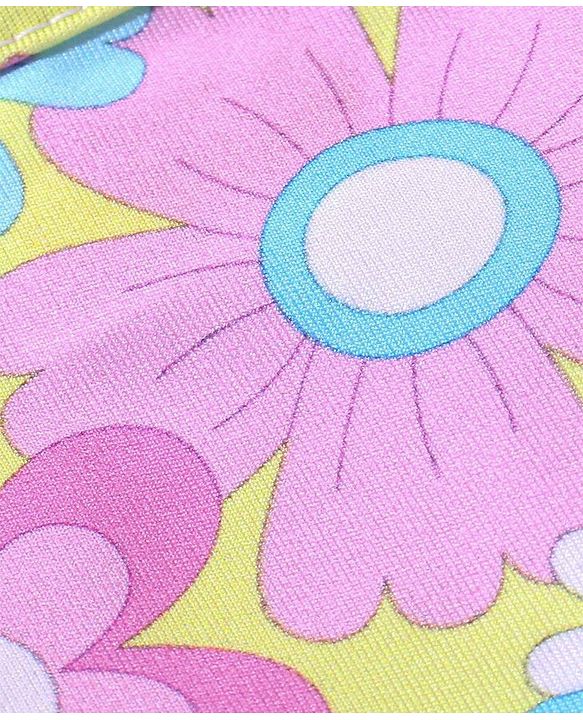 Babyhug Sleeveless Two Piece Swimsuit Floral  Print - Pink