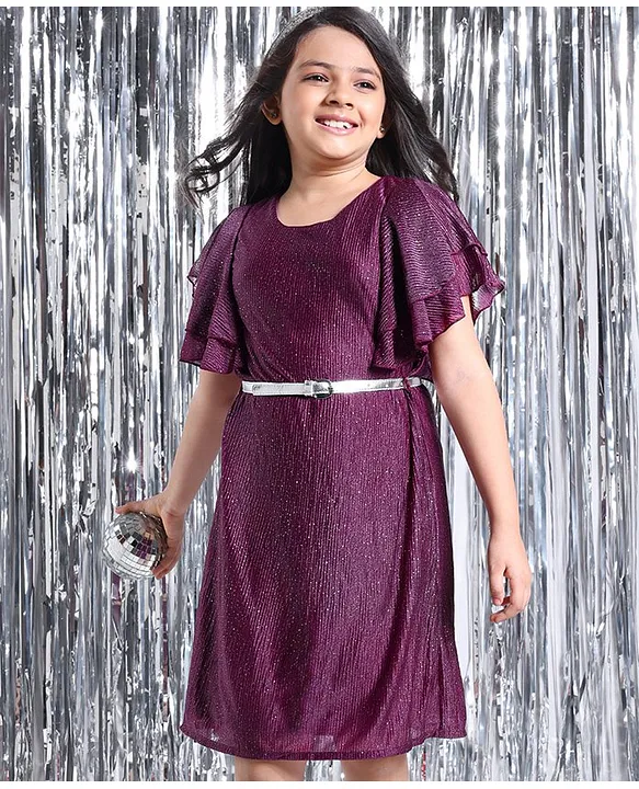 Buy AASK Purple Womens Polyester Pleated Dress| Dress for women| Party Dress|  Dresses| Stylish Dress| | New Collection Online at Best Prices in India -  JioMart.
