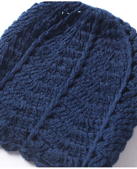 Babyhug  Woollen Caps with Pompom - Navy Blue