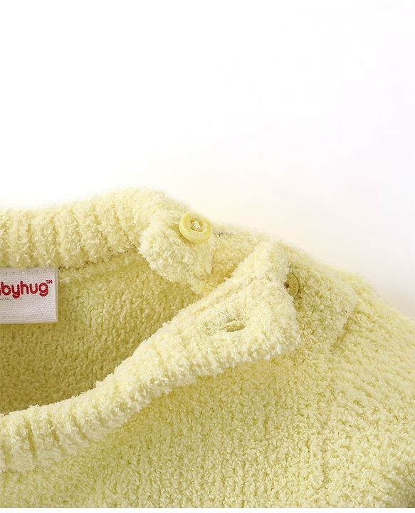Babyhug Knitted Full Sleeves Sweatshirt With Sequins Star Design - Yellow