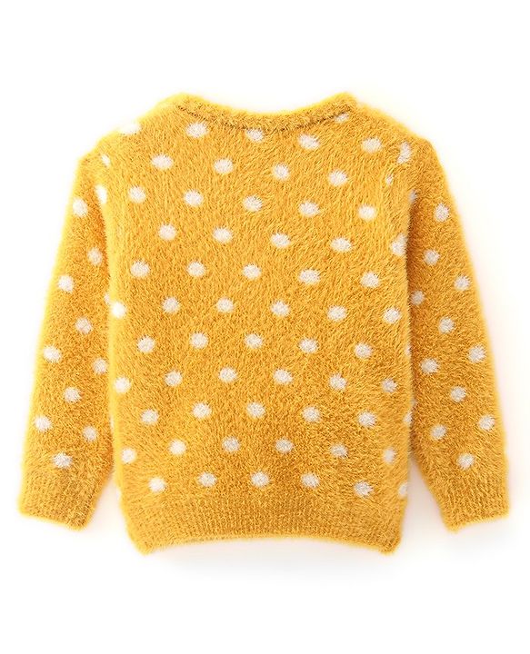Babyhug Knit Full Sleeves Pullover Polka Dots Design - Yellow