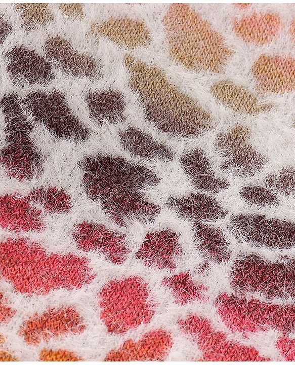 Babyhug Full Sleeves Sweater With Leopard Print - Pink & Peach