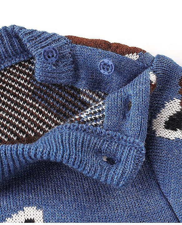 Babyhug Full Sleeves Fox Design Pullover - Blue